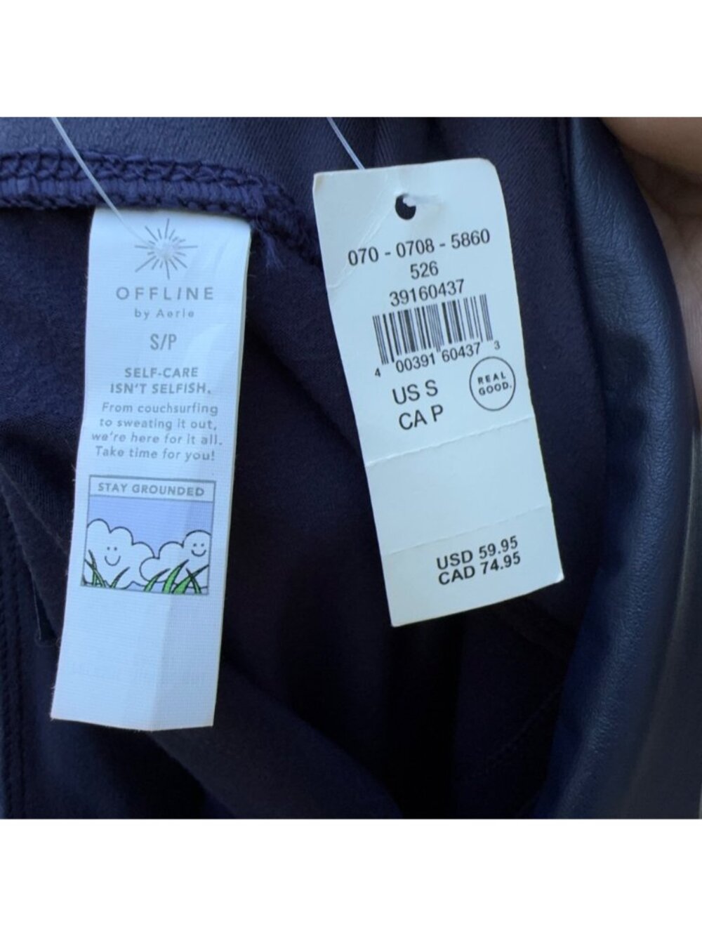 Offline By Aerie Womens Real Luxe Faux Leather Leggings Dark Blue Size S NWT - Picture 5 of 13